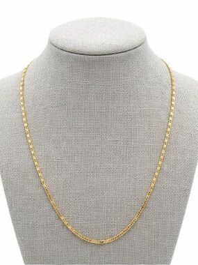 New 18k GP Gold Hallmarked Unisex 2mm 8.0g 16” Chain Necklace